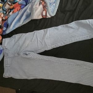 Pin stripped denim jeans